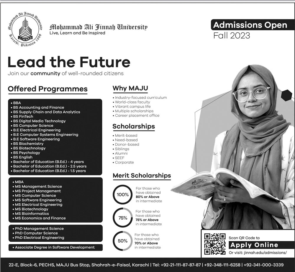 Mohammad Ali Jinnah University Admission 2024 Last Date
