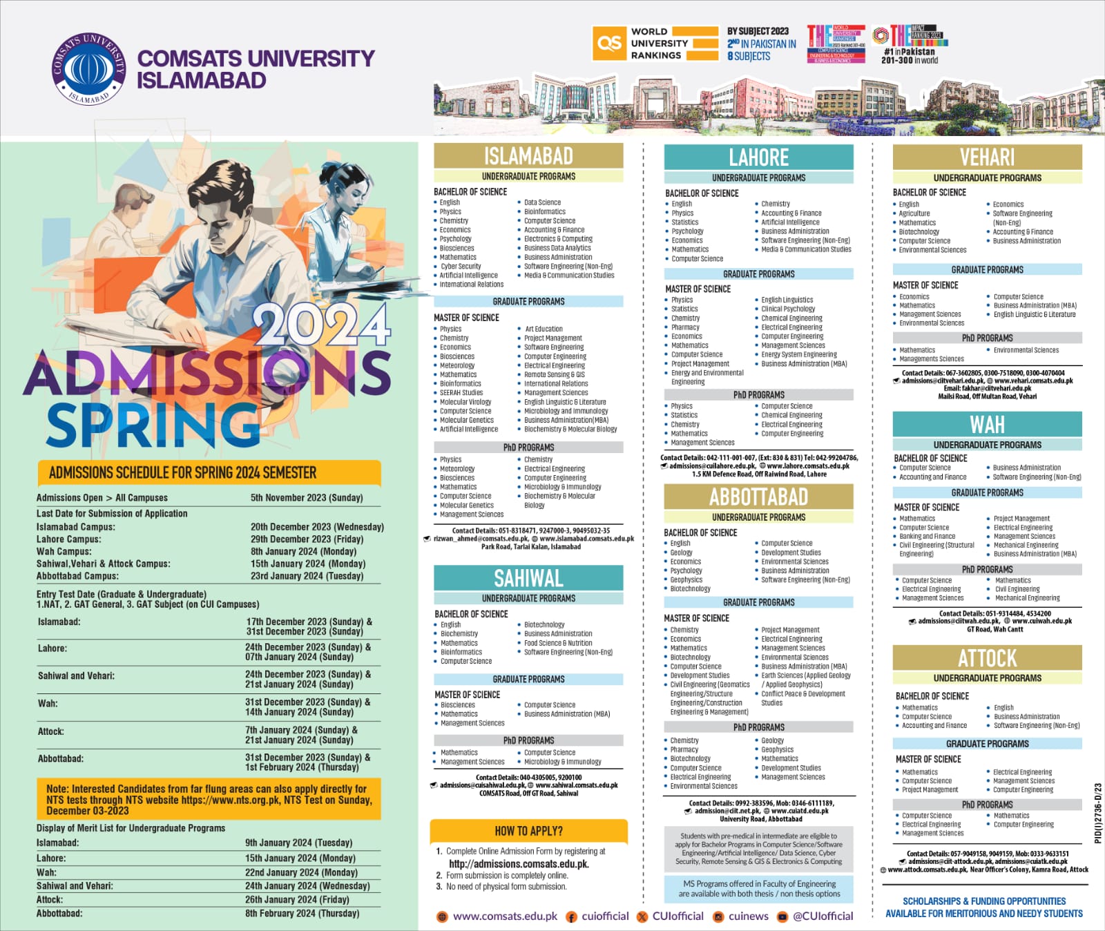 COMSATS University Admission 2024-Apply Online